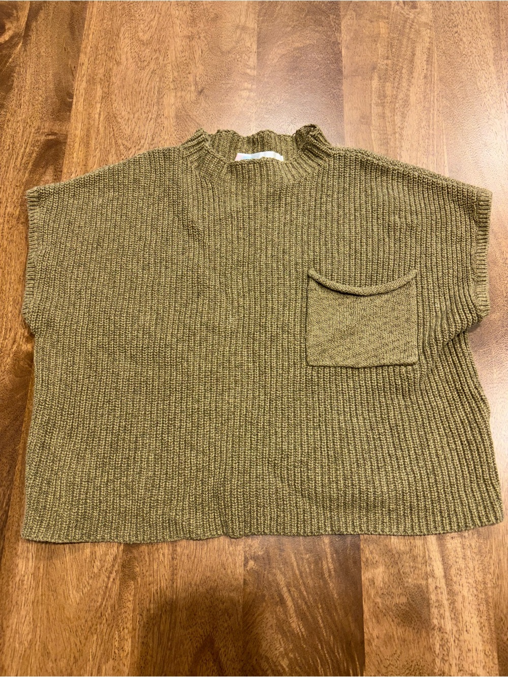 Free people beach Ribbed Knit Pocket Top